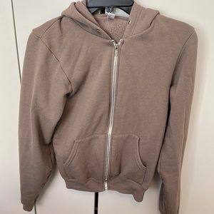 American Apparel Tan zip up size xs